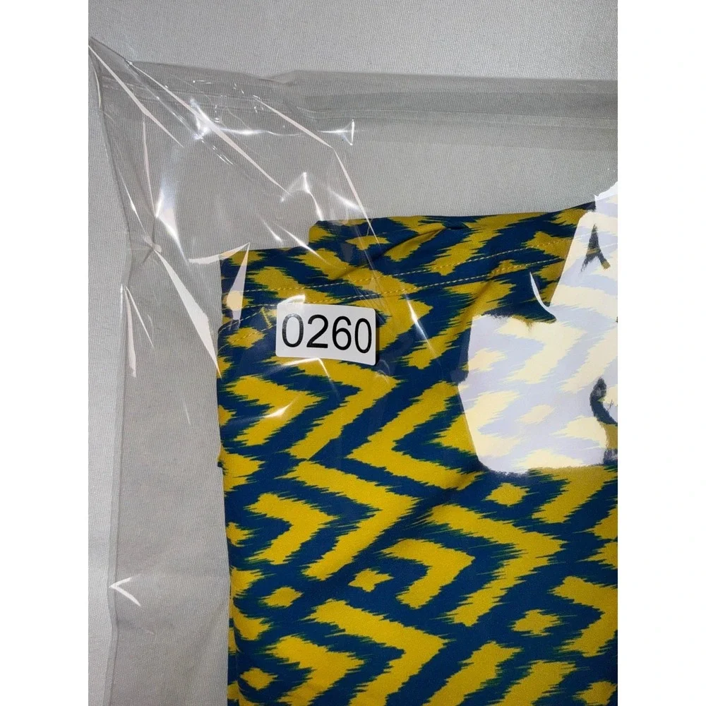 NWOT Psycho Bunny Mens‎ Swim Trunks Yellow Blue  Chevron Mesh Lined XXXL 3XL